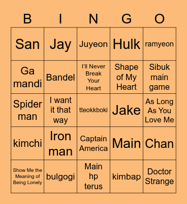 Santtage9 Bingo Card
