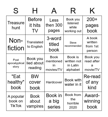 Fatshark reading bingo Card