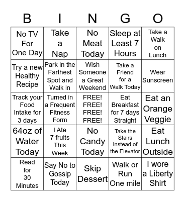 Liberty Bingo Card