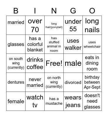 On the Hall Bingo Card