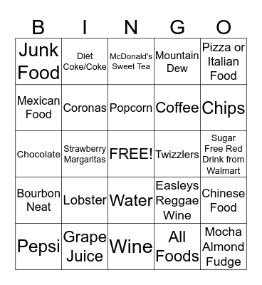 Bio Bingo-Foods Bingo Card