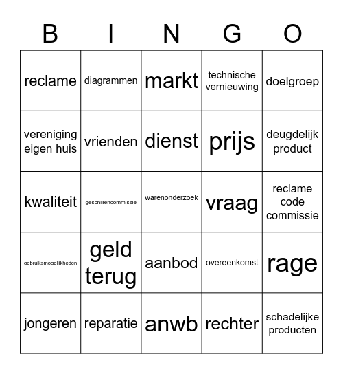 Kopen is een Kunst Bingo Card