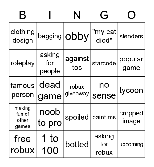 ADS BINGO Card