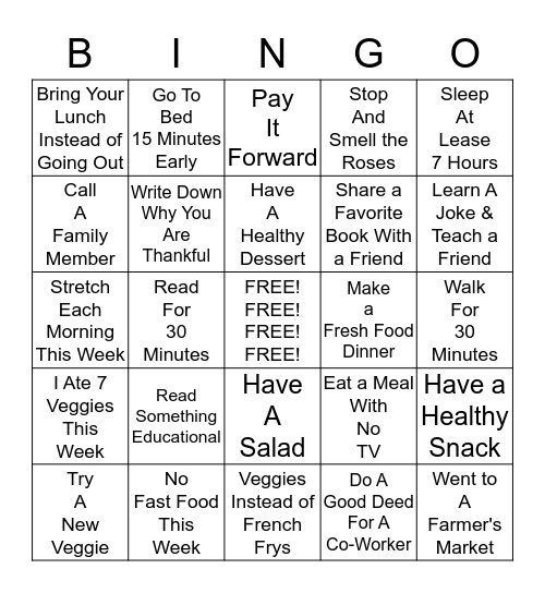 Liberty Bingo Card