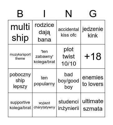 BL Drama Bingo Card