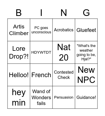 Krimson Pheathers Bingo Card