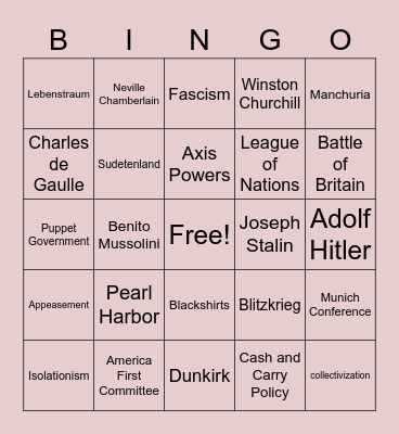 Chapter 17 Bingo Card