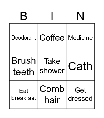 Monday Bingo Card