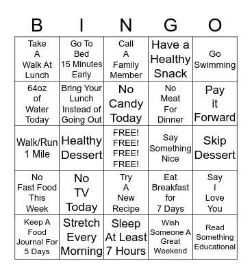 Liberty Bingo Card
