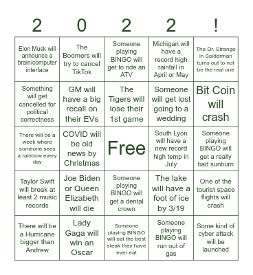 2022 BINGO! Bingo Card