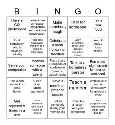Baltic Mission Bingo Card