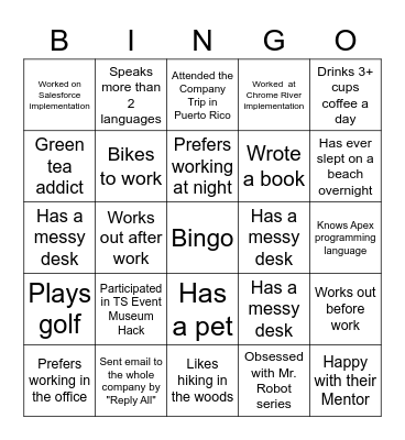 Find Someone Who... Bingo Card