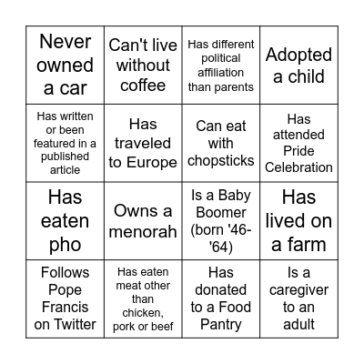 Diversity & Inclusion Bingo Card