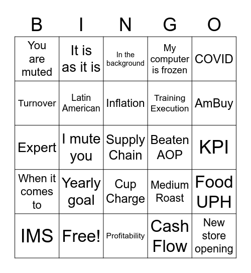 Roadshow 2022 Bingo Card