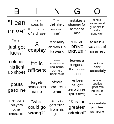 Yuno Bingo Card