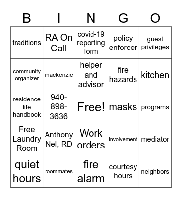 spring floor meeting Bingo Card