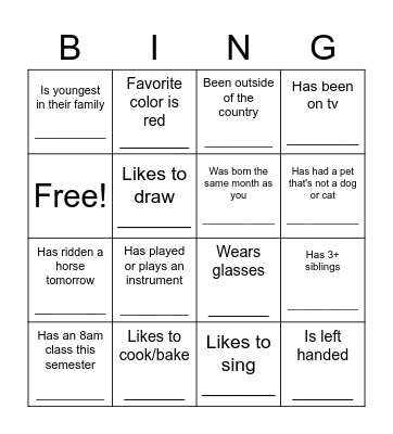 Find Someone Who..... Bingo Card