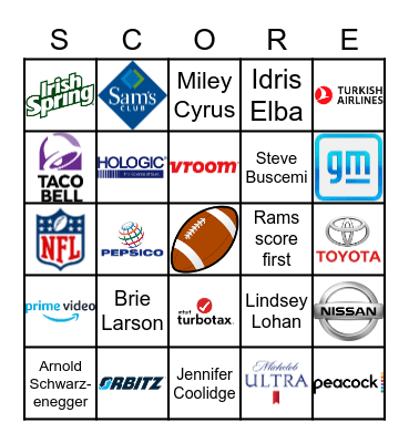 SUPER BOWL LVI Bingo Card