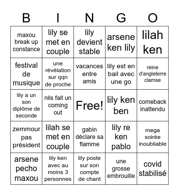 2022 Bingo Card