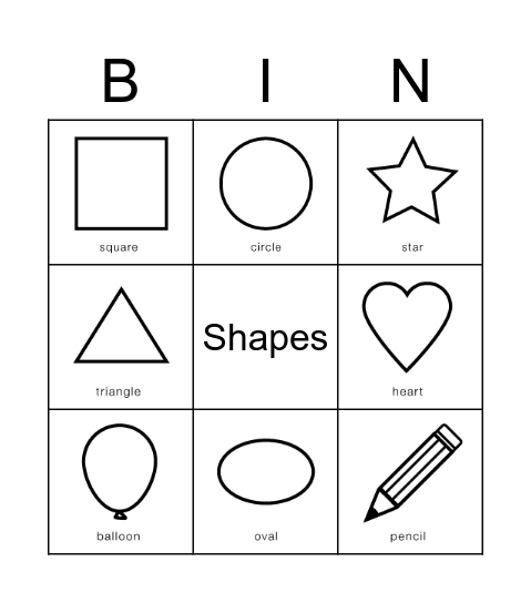 Bingo Shapes Bingo Card