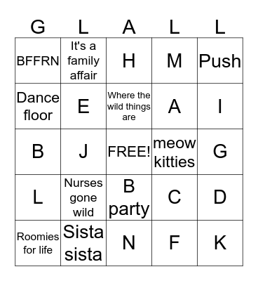 Grace's Bachy Bingo Card