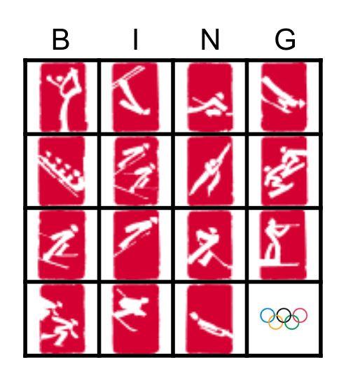 Winter Olympic Sports Bingo Card
