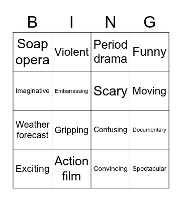 10 класс Bingo Card