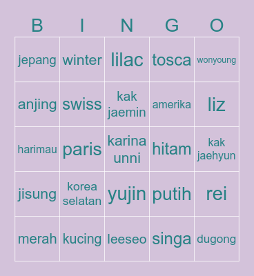 bingo with Babang Bingo Card