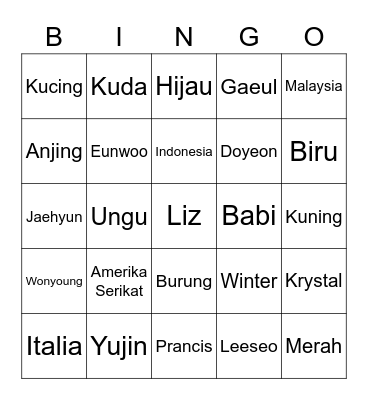 Doyeonie's Bingo Card