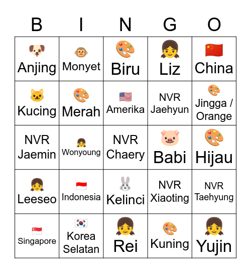 🐰 ɳαɳα⋆ Bingo Card