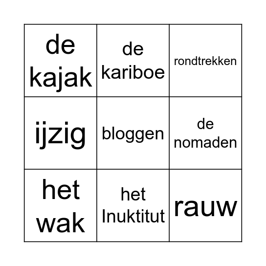 BINGO ESKIMO'S Bingo Card