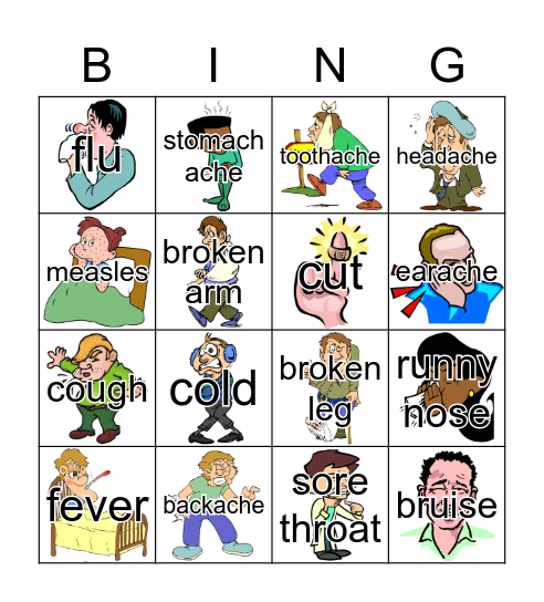 Health problems Bingo Card