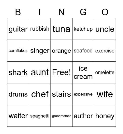 Focus unit 1 & 2 Bingo Card