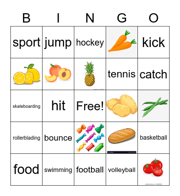 Food and sport Bingo Card