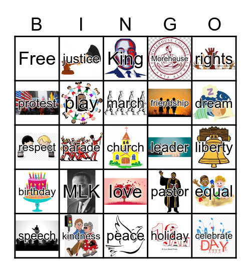 Martin Luther King Jr. Bingo Card