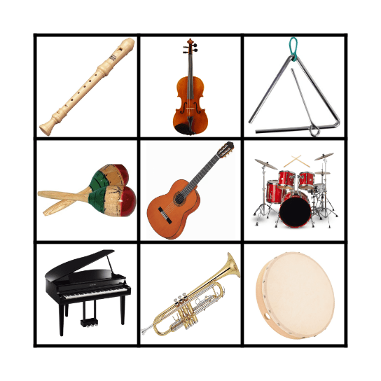 INSTRUMENTS Bingo Card