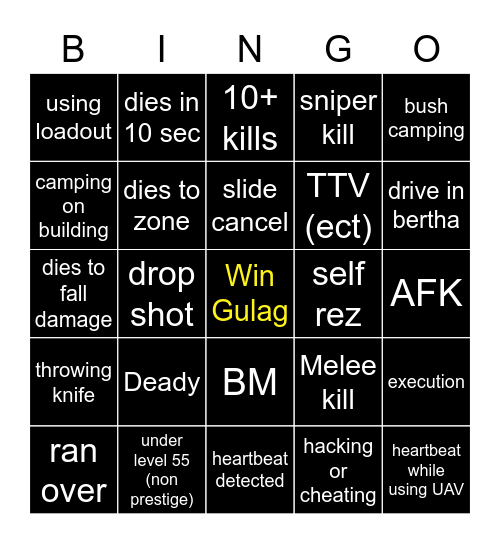 Jaff's Bingo Board Bingo Card