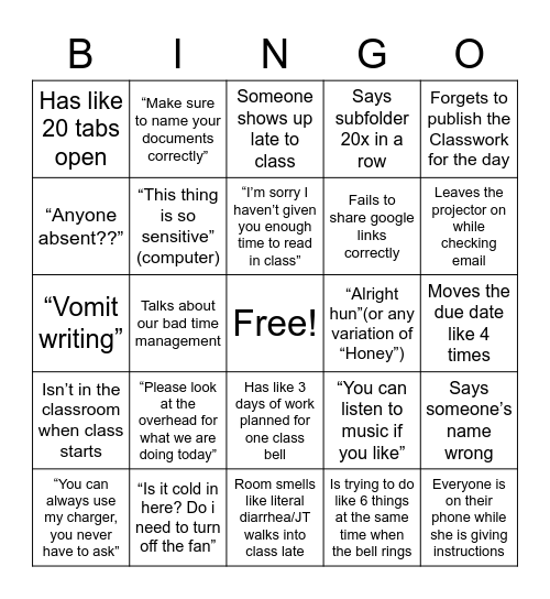 ADV Comp Bingo 10/18-10/21 Bingo Card