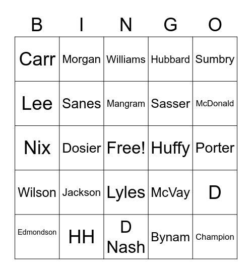 Miss Rona 2022 Bingo Card