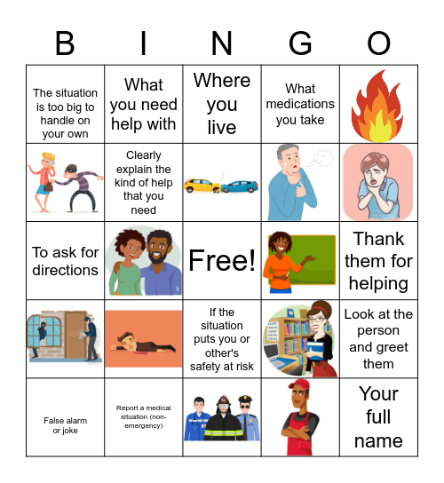 Community Safety Bingo Card