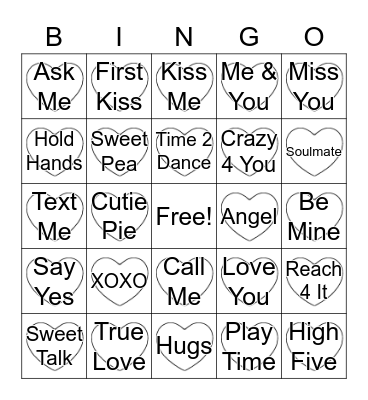 VALENTINE'S BINGO Card