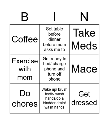 Monday Bingo Card