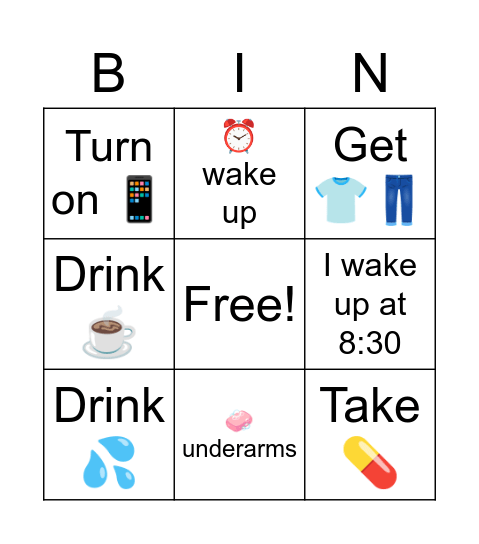 Tuesdays Bingo Card