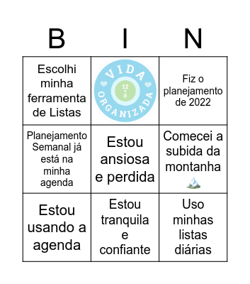 Vida Organizada Bingo Card