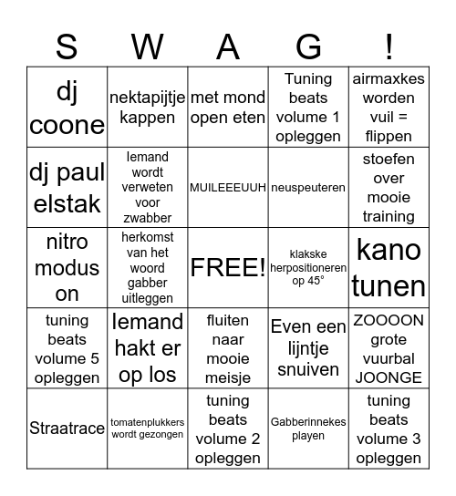 Gabberbingo Card