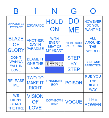 BILLBOARD 1990 Bingo Card