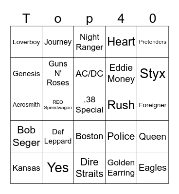 Classic Rewind Bingo Card