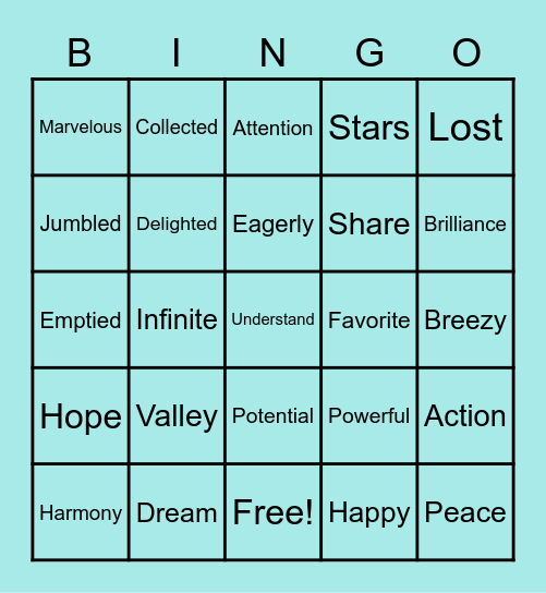 The Word Collector Book Bingo Card