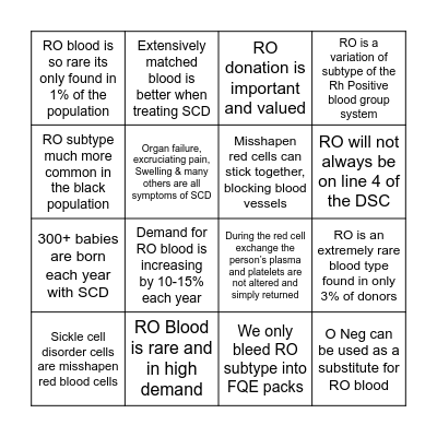 RO Bingo! Bingo Card