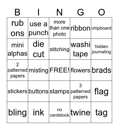 Love is in the Air at My Scraps Bingo Card